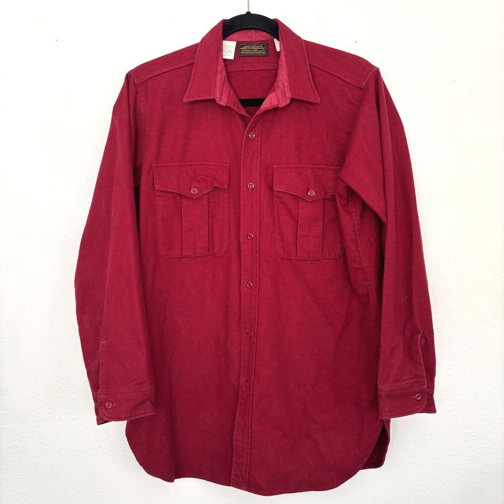 Eddie Bauer Mens Heavy Flannel Chamois Shirt XLT Vintage Utility Gorpcore